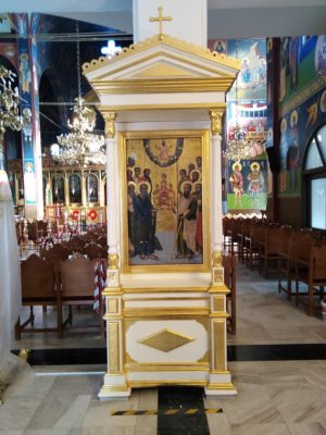 Διακόσμηση και επιχρύσωμα εικονοστασίου στον Ιερό Μητροπολιτικό Ναό Μεταμορφώσεως του Σωτήρος Καλαμαριάς ()