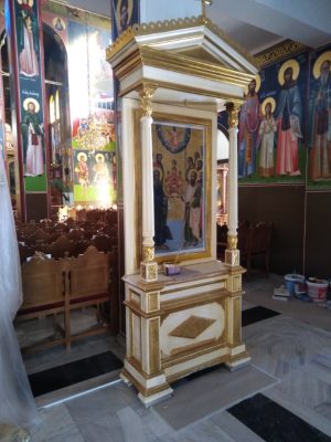 Διακόσμηση και επιχρύσωμα εικονοστασίου στον Ιερό Μητροπολιτικό Ναό Μεταμορφώσεως του Σωτήρος Καλαμαριάς