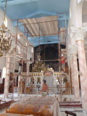 Εσωτερικό βάψιμο Ιερού Ναού Παμμεγίστων Ταξιαρχών Καλαμαριάς