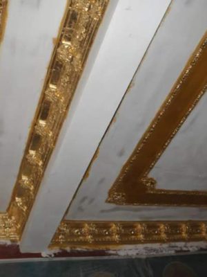 Κατασκευή τοποθέτηση και επιχρύσωμα γυψοσανίδας και και γύψινων στον Ιερό Ναό Αγίου Προφήτη Ηλία Πυλαίας