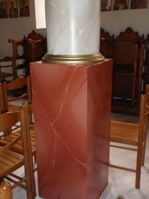 Τεχνοτροπία απομίμησης μαρμάρου στον Ιερό Ναό Αγίων Αναργύρων Σουρωτής ()